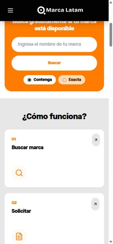Marca Latam: sitio público en un celular