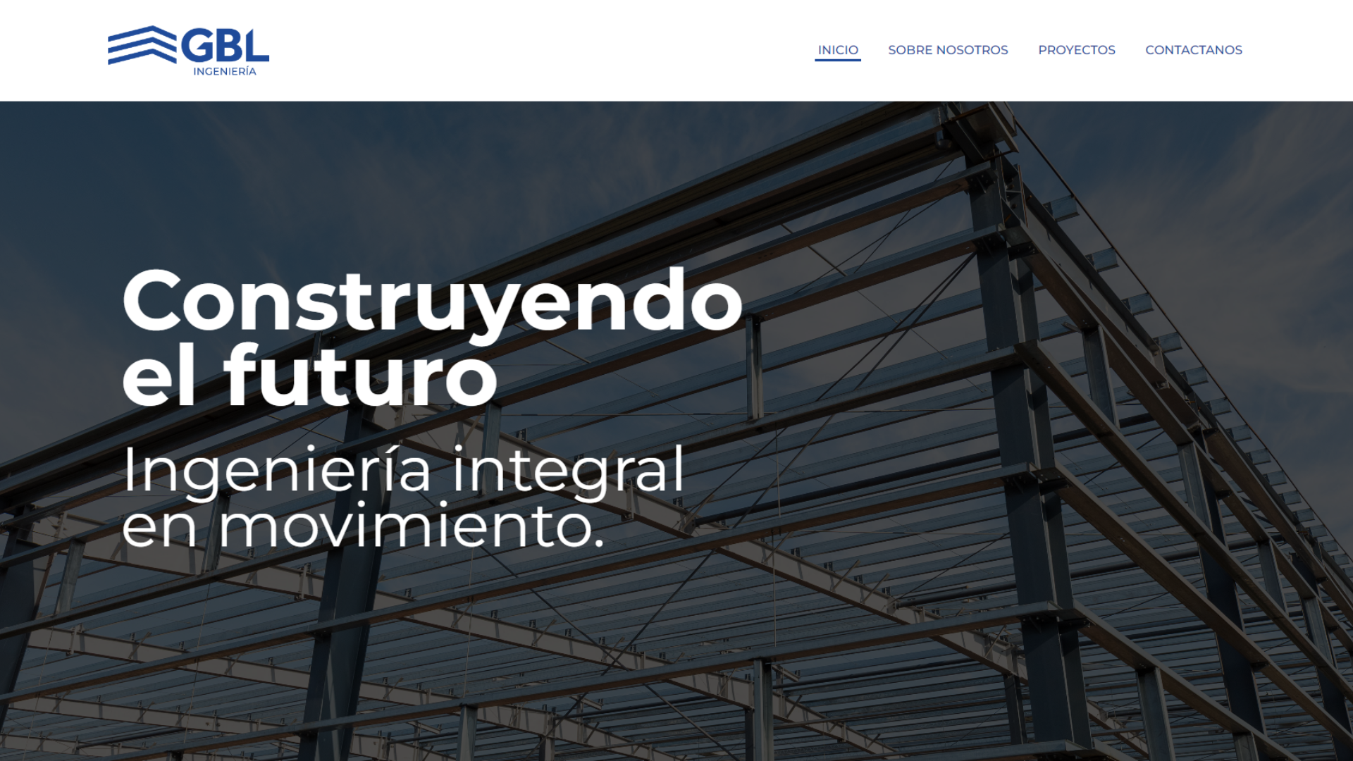 Captura del sitio web de GBL-Ingeniería