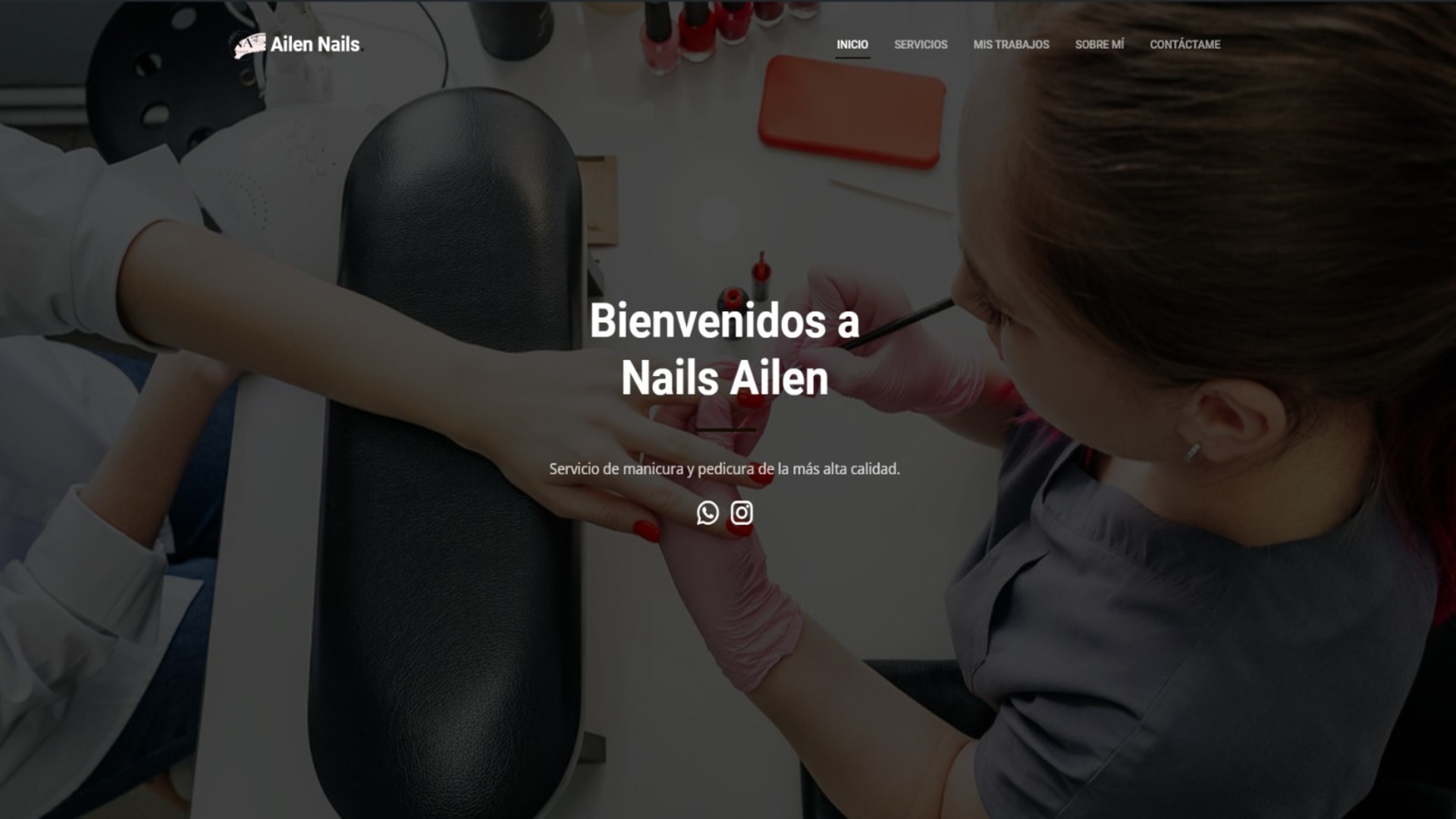 Captura del sitio web de Nails Ailen
